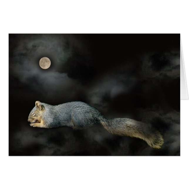 Spipande ekorkort hälsningskort (Framsidan Horizontal)