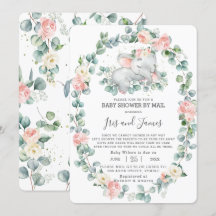 Spipande elefant Blommigt Baby Shower by Mail Girl