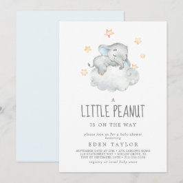 Spipande Elephant Boy Little Peanut Baby Shower Inbjudningar