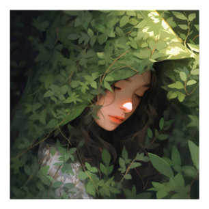 Spipande Forest Girl Anime Fototryck