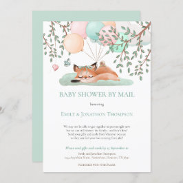 Spipande foxbubblor tar hand om babyskor per post inbjudningar