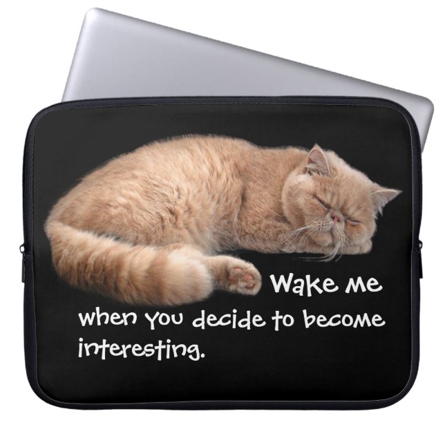 Spipande Ginger Cat Funny Wake Me Citat Laptop Fodral (Framsidan)