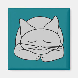 Spipande Grått Cat Magnet