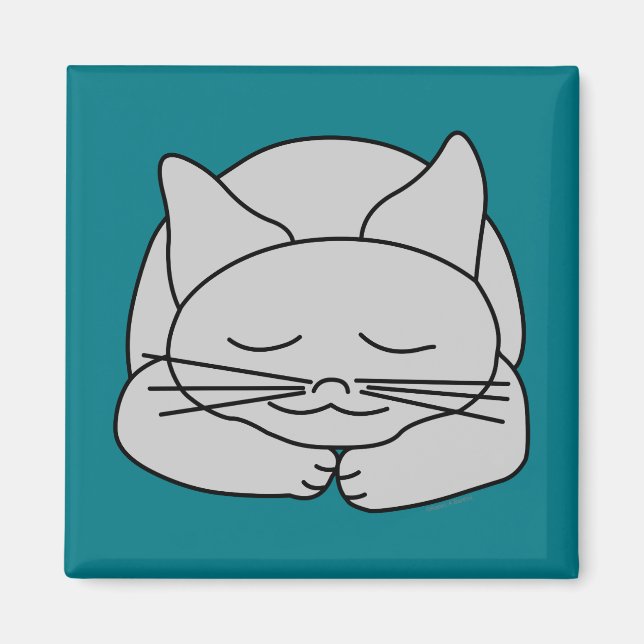 Spipande Grått Cat Magnet (Framsidan)