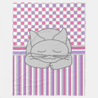 Spipande Grått Cat Mönster Fleece Blanket