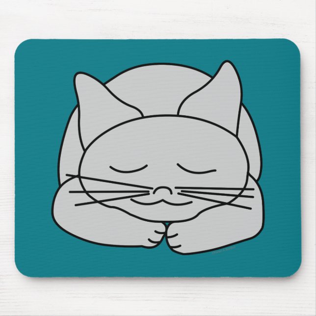 Spipande Grått Cat Musmatta (Framsidan)