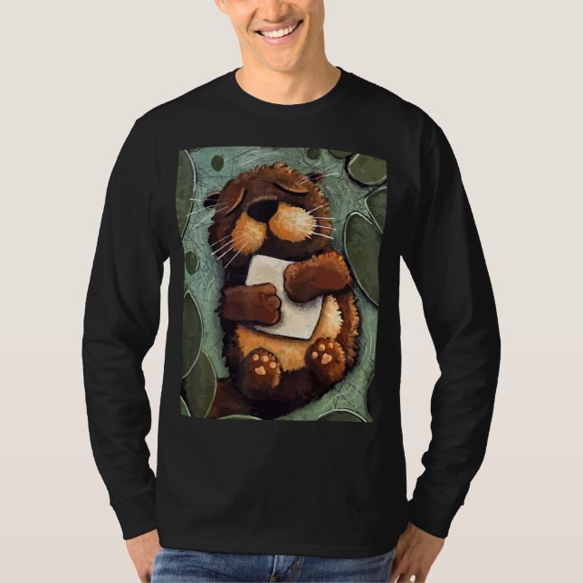 Spipande hav Otter Party Animal Kindergarten T Shirt (Framsida)