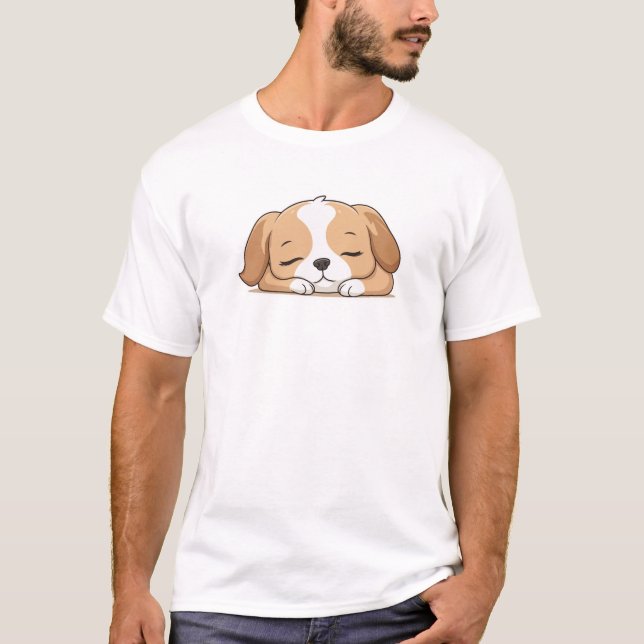 Spipande Hund a007 T Shirt (Framsida)