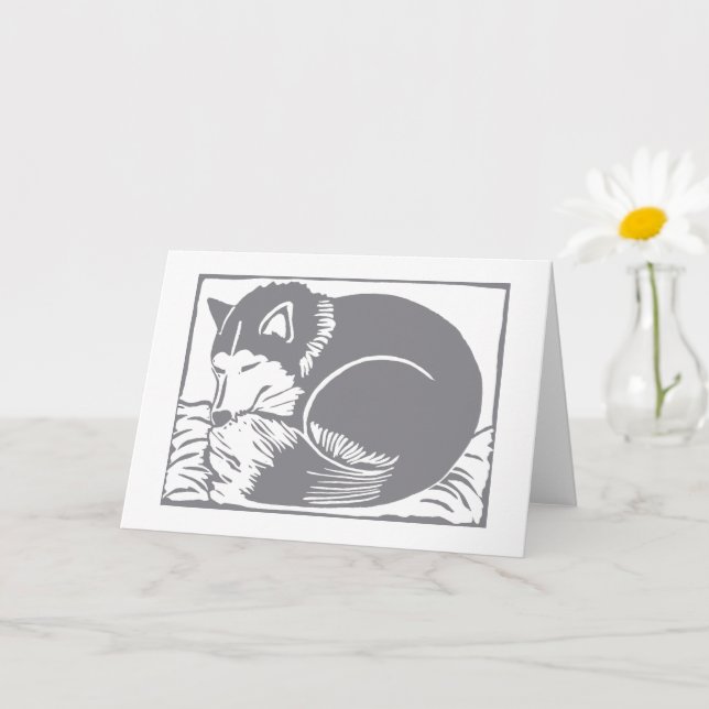 Spipande Husky Grått och Vita hälsningskort Kort (Liten växt)