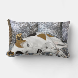 Spipande Jack Russell mot abstraktens oro Lumbarkudde
