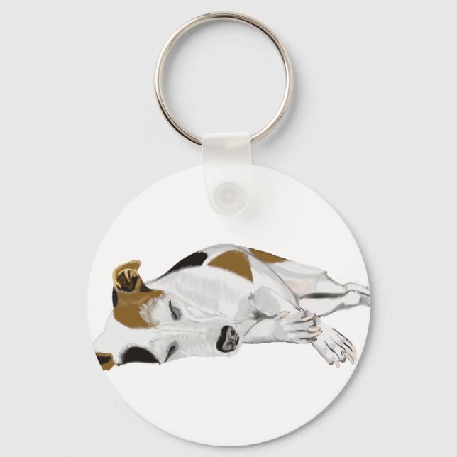 Spipande Jack Russell Nyckelring (Framsida)