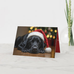 Spipande jul Black Labrador Retriever Helgkort