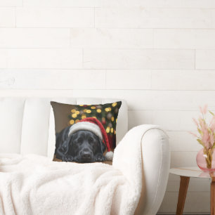 Spipande jul Black Labrador Retriever Kudde