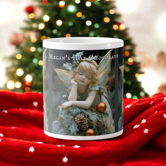 Spipande jul Fairy Holly Pinecones Jumbo Mugg (Skapare uppladdad)