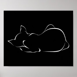 Spipande katt. Illustration Poster