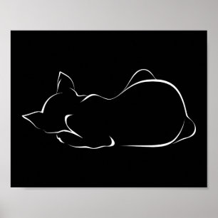 Spipande katt. Illustration Poster