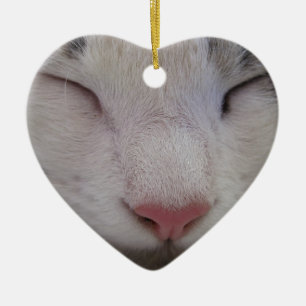 Spipande katt julgransprydnad keramik
