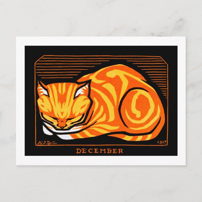 Spipande katt, Julie de Graag Vykort (Framsida)