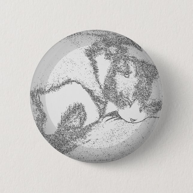 Spipande Kattunge-kontur Knapp (Framsida)