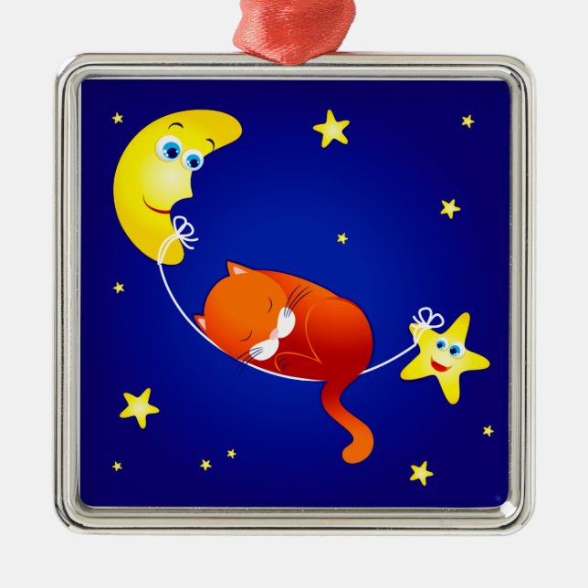 Spipande kattunge, prydnadsföremål julgransprydnad metall (Framsidan)