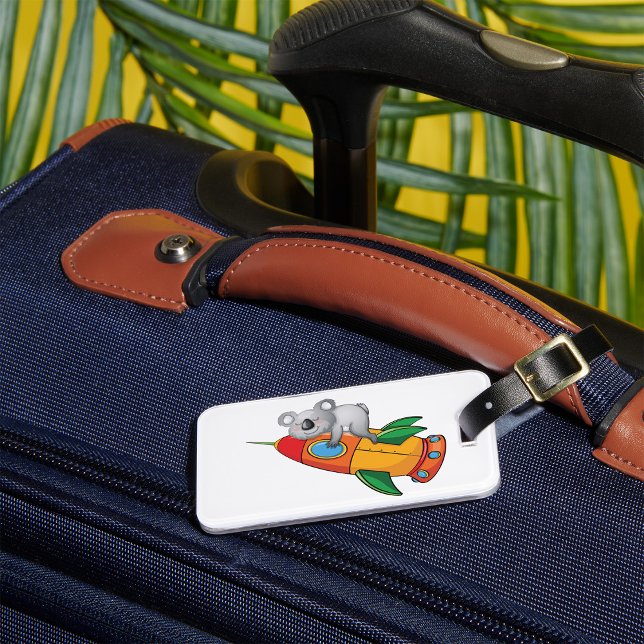Spipande Koala på Colorful Rocket Bagagebricka (Skapare uppladdad)