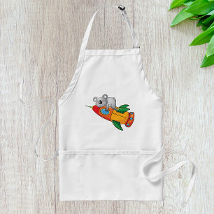 Spipande Koala på Colorful Rocket Förkläde