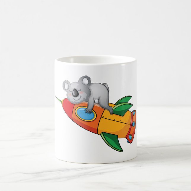 Spipande Koala på Colorful Rocket Kaffemugg (Skapare uppladdad)
