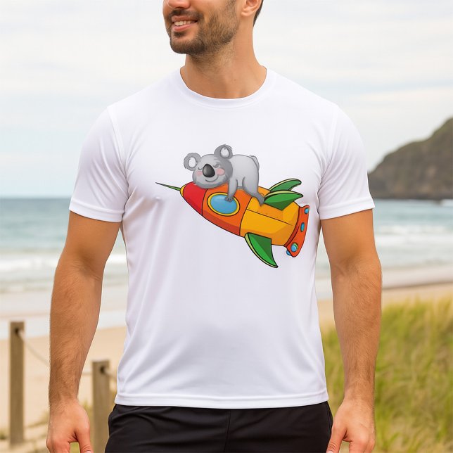 Spipande Koala på Colorful Rocket T Shirt (Skapare uppladdad)