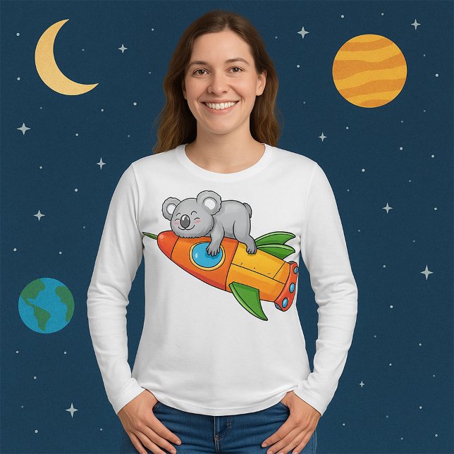 Spipande Koala på Colorful Rocket T Shirt (Skapare uppladdad)