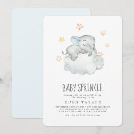 Spipande Little Elephant Boy Baby Sprinkle Inbjudningar