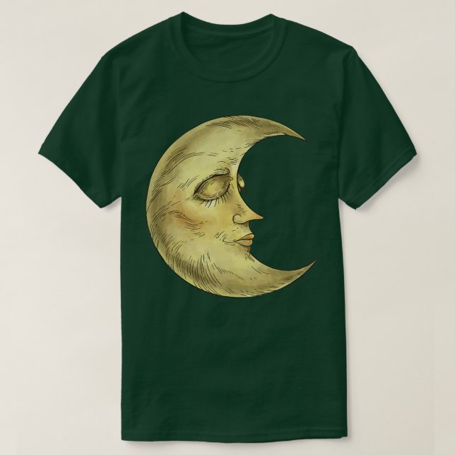 Spipande Måne Viking Pagan Wicca795 T Shirt (Design framsida)