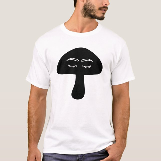 Spipande Mushroom Ansikte Silhouette T Shirt (Framsida)