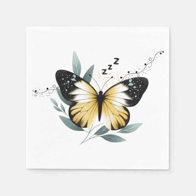 Spipande naptime Whimsical Butterfly Pappersservett (Framsidan)
