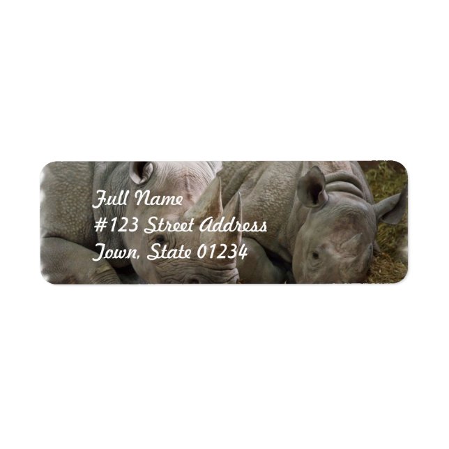 Spipande noshörande segeletiketter returadress etikett (Framsidan)