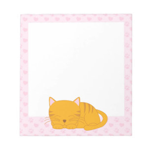 Spipande Orange Tabby katt Anteckningsblock