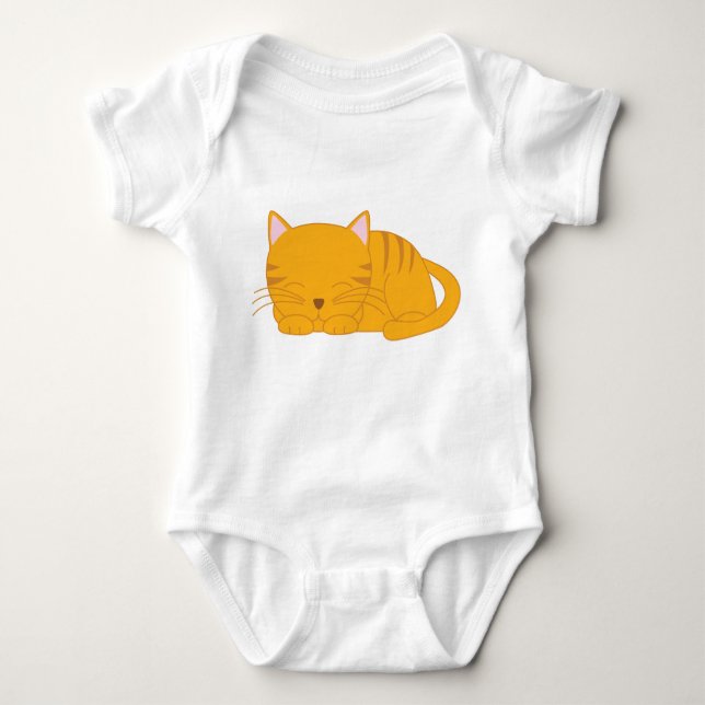 Spipande Orange Tabby katt T Shirt (Framsida)