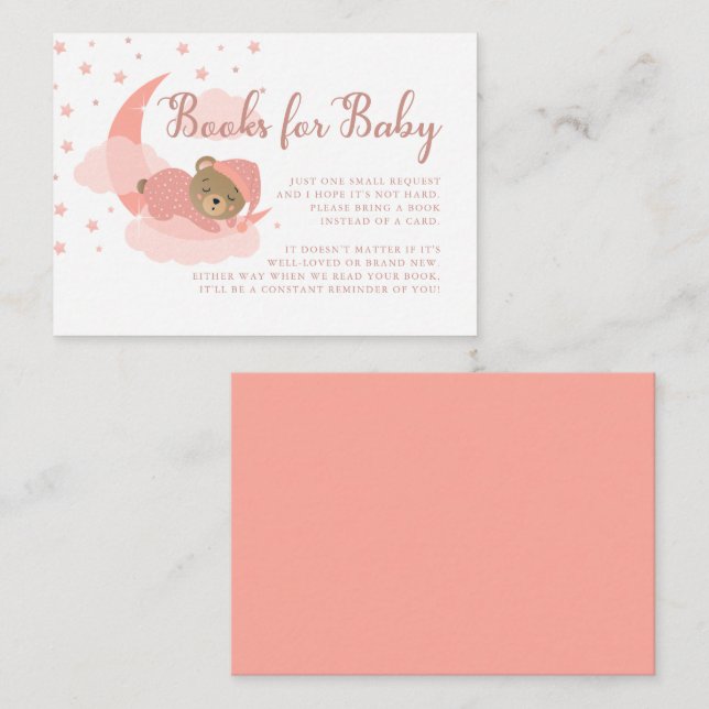 Spipande över Måne Bokar för Baby Tilläggskort (Fram/baksida)