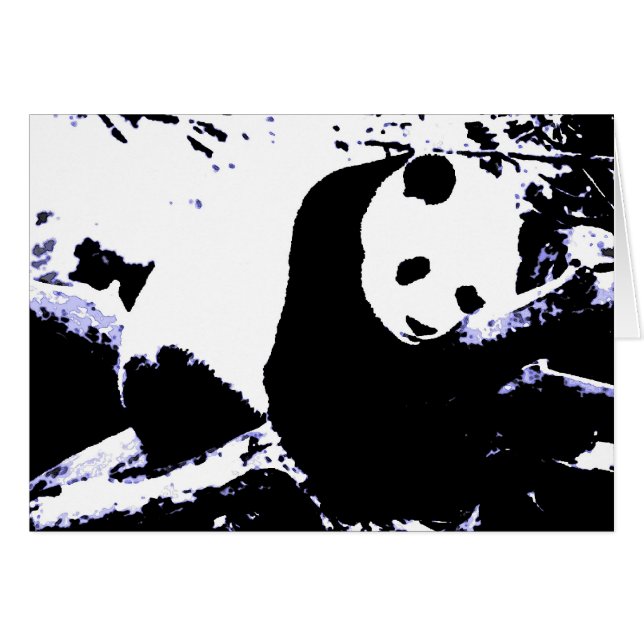 Spipande Panda Hälsningskort (Framsidan Horizontal)