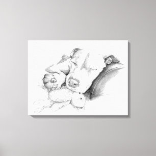 Spipande Pitbull Sketch Canvastryck