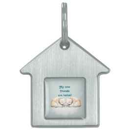 Spipande Polar Bear Twillingars Baby Shower ID-bricka Husdjur