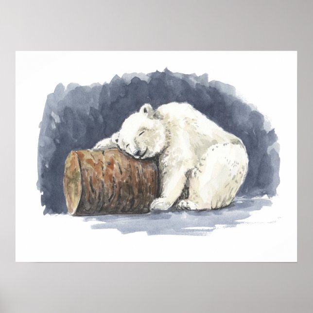 Spipande polar, vattenfärgskonst poster (Framsidan)
