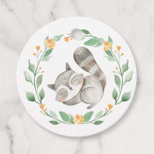 Spipande Raccoon Wand Baby Shower Tack Gåvor Etiketter