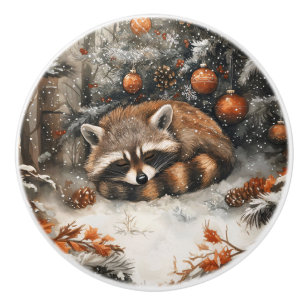 Spipande Raccoon Whimsical Rustic jul Knopp