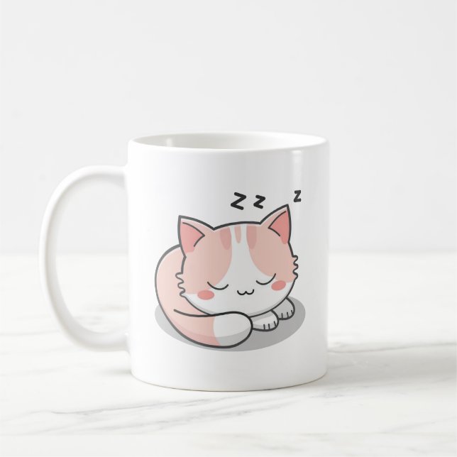 Spipande Rosa Cat Kaffemugg (Vänster)