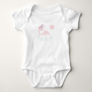 Spipande Rosa Dinosaur Baby Bodykostym T Shirt