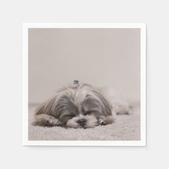 Spipande Shih tzu Cocktail Napkins, sipprande Hund Pappersservett (Framsidan)