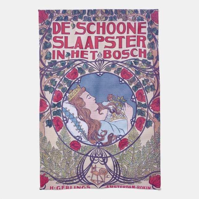 Spipande skönhet, täckmantel Art, Van Caspel Kökshandduk (Vertikal)