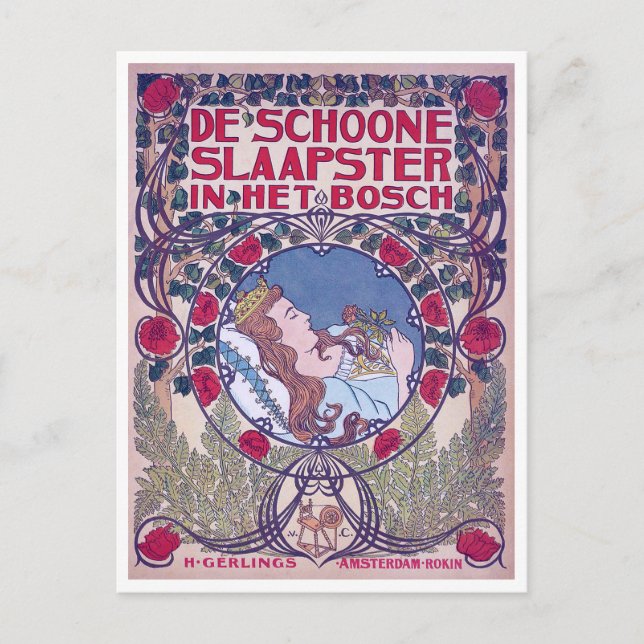 Spipande skönhet, täckmantel Art, Van Caspel Vykort (Framsida)