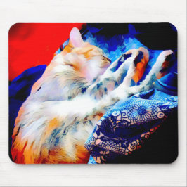 Spipande Tabby katt Colorful Mousepad Musmatta