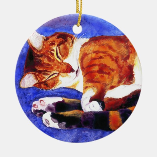 Spipande Tabby katt Ornament - "Tigger" (Framsidan)